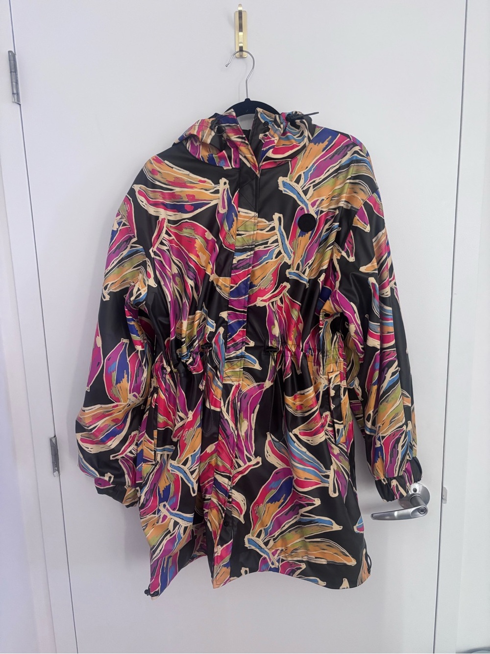 Farm Rio Long Multicolor Banana Print Raincoat